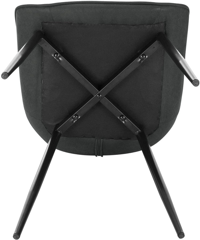 Set di 2 sedie per sala da pranzo sedie da cucina seduta in tessuto piedino in metallo antracite 19_0000187