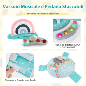 Jumperoo per Bambini, Centro attività Saltella con Altezza Regolabile, Gioco Saltellante con Sedile Girevole a 360°, Saltarello per Neonati con Luci e Suoni per Bambini 6+ Mesi (Blu)