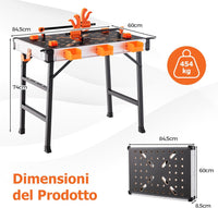 Banco da Lavoro Pieghevole, Tavolo da Lavoro Portatile con 2 Morsetti Rapidi e 4 Clamp Dogs, Telaio in Alluminio e Metallo, Capacità di Carico 454 KG (Modello 3)