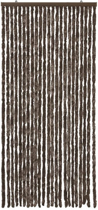 Tenda in Ciniglia 120x230 cm Porta Ingresso ProteggiSole Antimosche Lavabile Regolabile Marrone