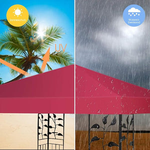 Copertura per Gazebo, Tetto Ricambio per Gazebo, Tetto del Padiglione 3x3 m (Vino rosso)