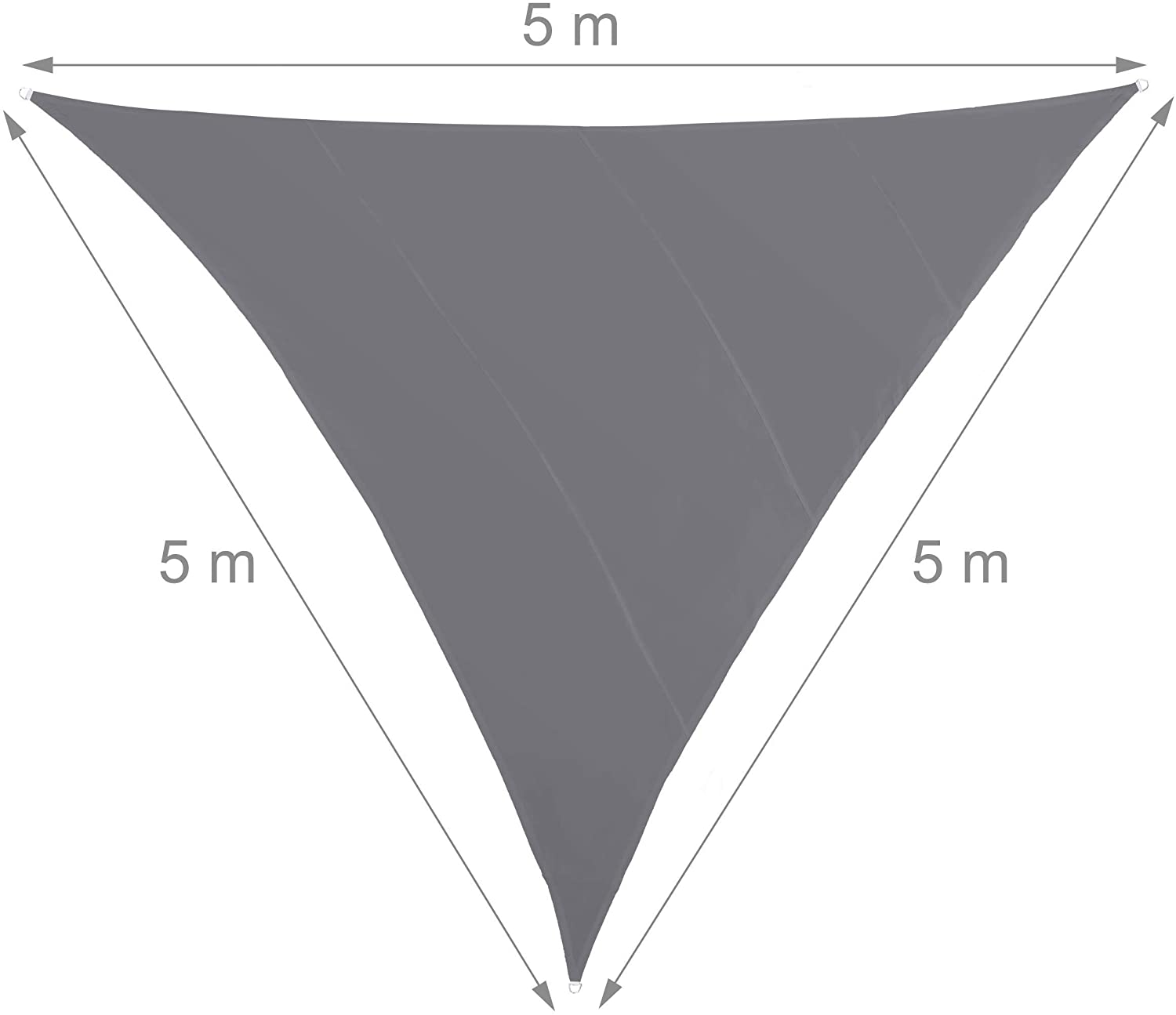 Vela ombreggiante triangolare 6 x 6 x 6 m grigia 13_0002940_4