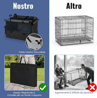 Trasportino Pieghevole per Cani e Gatti, Borsa da Trasporto per Animali con 2 Aperture, Finestra, Cesto Interno in Rete, Tasche Laterali e Porta Bicchiere, Gabbia Morbida e Portatile (S)