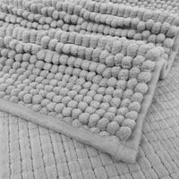 Tappeto Bagno Confortevole Scendiletto 50x80 cm Morbido Antiscivolo Pelo Lungo Grigio Chiaro