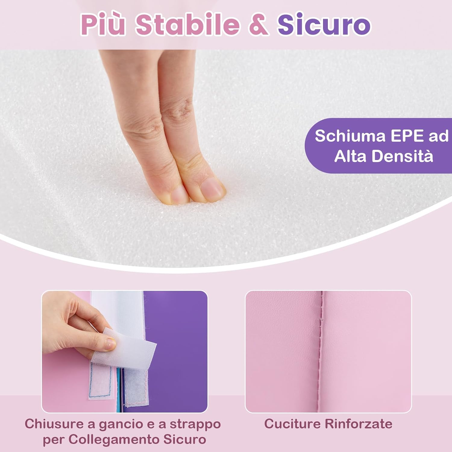 6 Blocchi di Schiuma per Arrampicata, Gioco Morbido per Bambini, Set di Costruzioni Colorate per Arrampicarsi e Strisciare con Tunnel, Scale e Rampetta per Bambini 12 Mesi + (Blu)