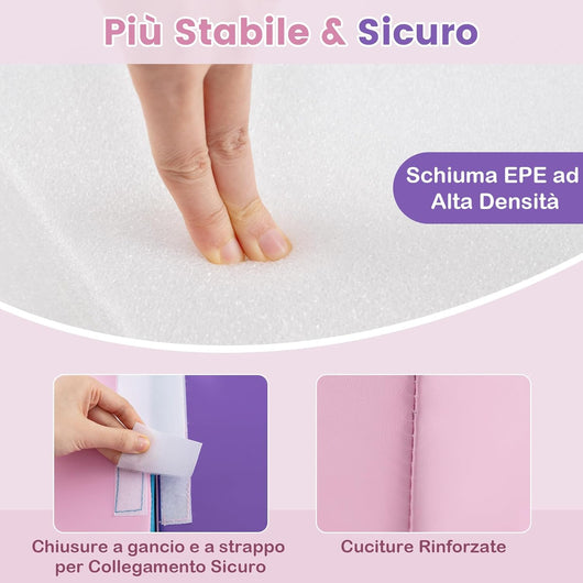 6 Blocchi di Schiuma per Arrampicata, Gioco Morbido per Bambini, Set di Costruzioni Colorate per Arrampicarsi e Strisciare con Tunnel, Scale e Rampetta per Bambini 12 Mesi + (Blu)