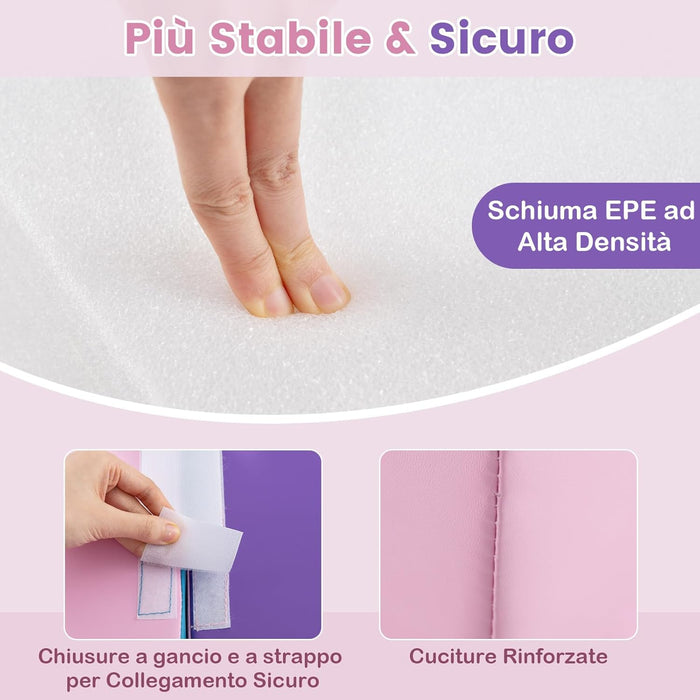 6 Blocchi di Schiuma per Arrampicata, Gioco Morbido per Bambini, Set di Costruzioni Colorate per Arrampicarsi e Strisciare con Tunnel, Scale e Rampetta per Bambini 12 Mesi + (Blu)