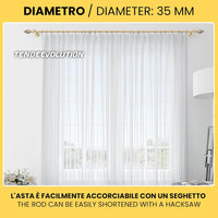 Bastone Tenda in Legno di Alta Qualità, diametro 35 mm a strappo colore muffato terminale smeraldo lunghezza 200 CM