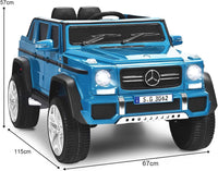 Mercedes Benz Macchina Elettrica per Bambini 12V, Veicolo Elettrico con Luci LED e Chiusura di Sicurezza, Macchina Cavalcabile per Bambini 3-8 Anni (Blu)
