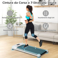 Tapis Roulant Elettrico senza Manubrio, Tapis Roulant sotto Scrivania con Portata di 120 kg, Telecomando e Display LED, Tapis Roulant per Camminare e Correre da Casa e Ufficio