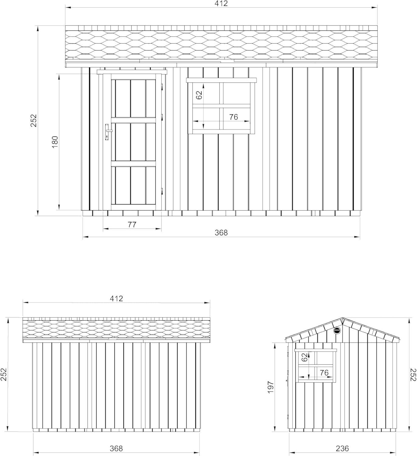 Casetta da giardino di qualit? premium 8,68 m² - H252x250x412 cm - Timbela M914-CAVERN STEEL