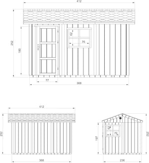 Casetta da giardino di qualit? premium 8,68 m² - H252x250x412 cm - Timbela M914-CAVERN STEEL
