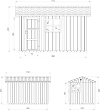 Casetta da giardino di qualit? premium 8,68 m² - H252x250x412 cm - Timbela M914-HARVEST HONEY
