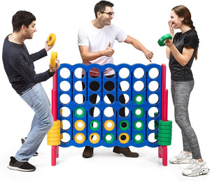 Forza 4 Gigante Mega 4 in Linea Quattro Insieme, Gioco da Tavolo Gioco di Fila per Bambini, 120 x 42 x 104 cm (Rosso)