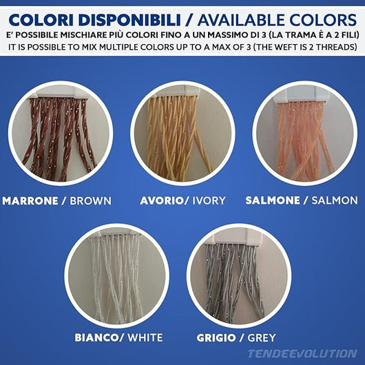 Tenda Antimosche Modello GLIT PIENO in PVC, Plastica Marrone | Largh. 0,80m x Alt. 2,20m | Protezione Insetti, Porta, Esterno, Interno