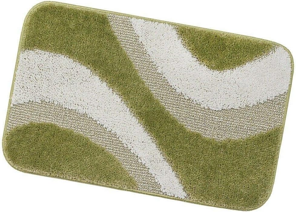Tappeto Bagno 50x80 cm Scendiletto Antiscivolo Shaggy 3D Moderno Assorbente Verde