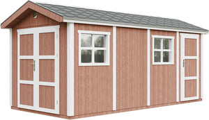 Casetta da giardino di qualit? premium 11,47 m² - H252x250x530 cm - Timbela M915C-REDWOOD RED