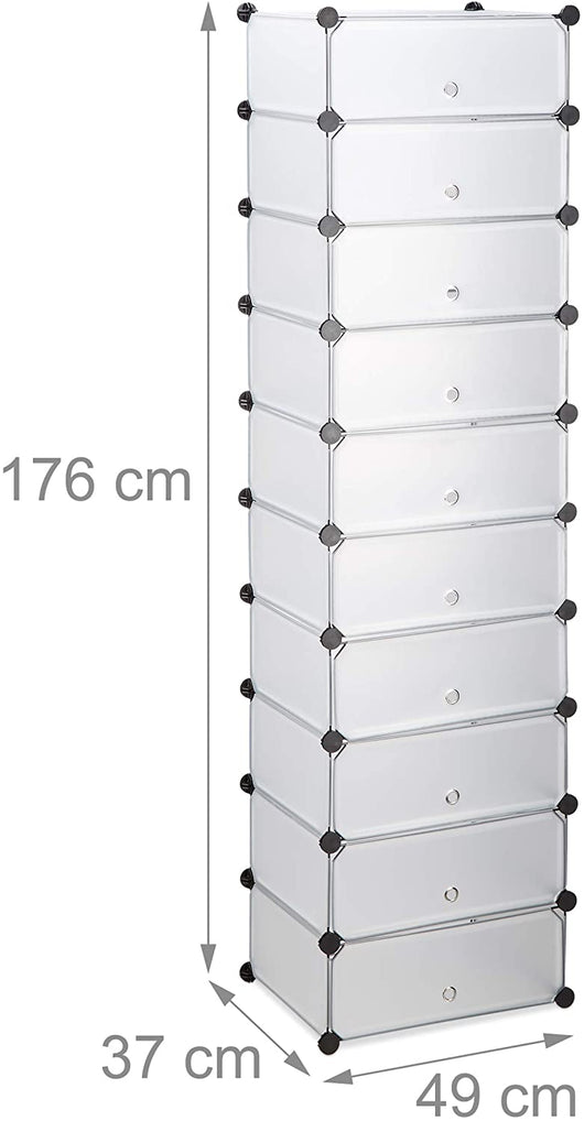 Mobili scarpiere modulari portaoggetti in plastica 20 paia trasparenti 13_0001644