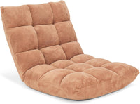 Sedia da Pavimento, Sedia Imbottita Regolabile in 14 Posizioni, Poltrona Salotto per Relax, Yoga, Lettura (Beige)