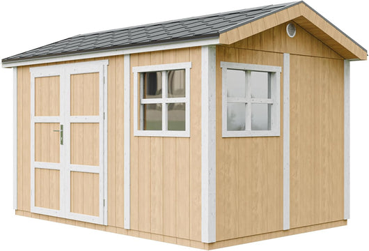 Casetta da giardino di qualit? premium 8,68 m² - H252x250x412 cm - Timbela M914A-HARVEST HONEY