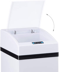 Pattumiera automatica da cucina design sensore coperchio secchio interno 7 litri bianco 13_0002322