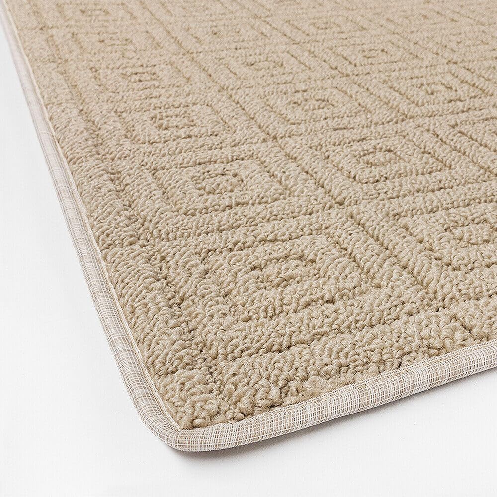 Tappeto Cucina 3D Antiscivolo Tinta Unita Assorbente Beige 57x240 cm