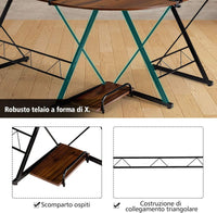 Scrivania Angolare a Forma L, Scrivania da Angolo per Computer, con Alzata per Monitor, Postazione da Lavoro Angolare per Casa e Ufficio (Noce)