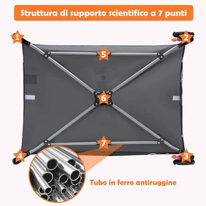 Lettino Culla da Viaggio per Neonati e Bambini, Box Portatile Pieghevole, con Materassino Ruote e Borsa, Nero