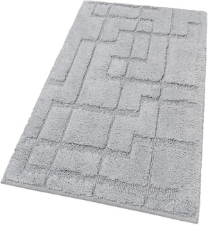 Tappeto Bagno Puro Cotone Morbido 3D Camera Sendiletto Elegante Lavabile Grigio 55x120 cm