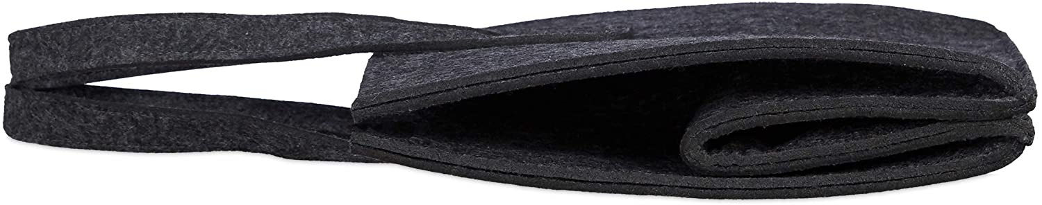 Cestino portalegna in feltro legno 2 manici pieghevoli portariviste 43 cm antracite 13_0002412