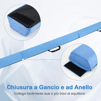 Trave Ginnastica Artistica per Bambini 210 cm, Trave di Equilibrio Pieghevole e Portatile per Casa con Manici, Copertura in Suede Rimovibile e Fondo Antiscivolo