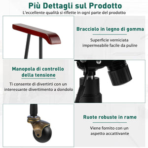 Sedia Girevole in Velluto, Sedia da Ufficio con Altezza Regolabile e Schienale, con Braccioli in Gomma e Ruote in Rame, Carico Massimo 150 kg (Verde)
