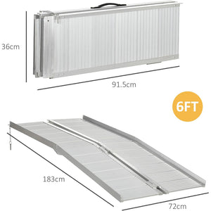 RAMPA X SEDIA A ROTELLE IN LEGA DI ALLUMINIO ANTISCIVOLO 272KG 183x72x5cm HOMCOM