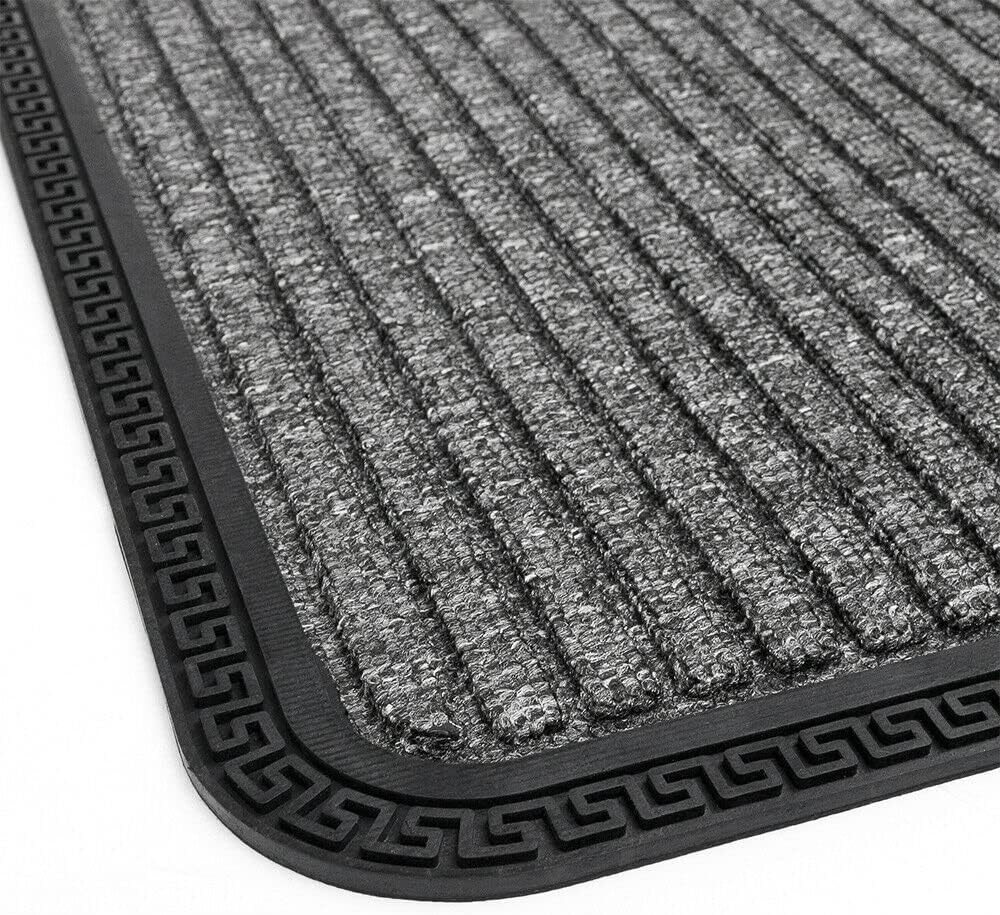 Zerbino Ingresso Antiscivolo Robusto Assorbente Tappeto Gommato Asciugapassi Bordeaux 25x60 cm