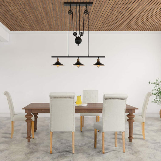 2 Seide Sala da Pranzo 43 x 61 x 100 cm, Seidie Cucina Laterali in Tessuto Rivestito con Gambe in Legno di Gomma, Tessuto di Lino Traspirante e Spugna ad Alta Densità (Beige)