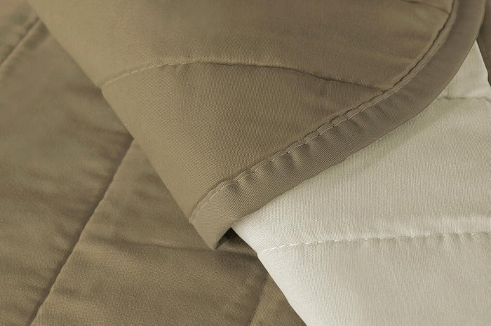 Copridivano Imbottito 4 Posti Double Face Trapuntato Salva Proteggi Divano Morbido Elegante Tortora