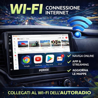 Autoradio 2 DIN 7" Touchscreen HD, Apple CarPlay e Android Auto Wireless, Bluetooth, Controllo Volante, Universale con Telecamera Retromarcia Inclusa