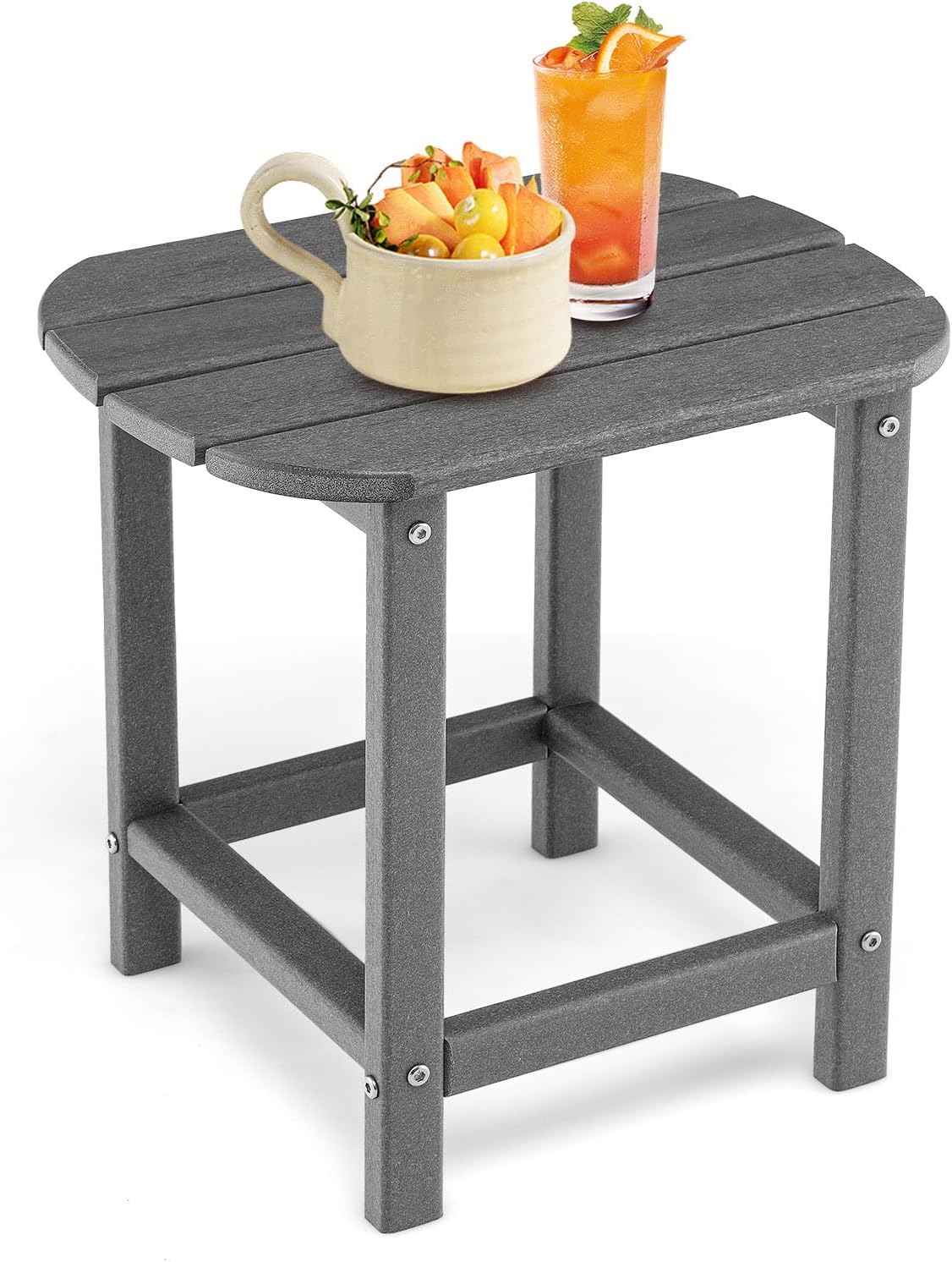 Set di 2 Tavolini Laterale Giardino, Tavolo Esterno Rettangolare in Legno, per Giardino Esterno Piscina, Portata 91 kg