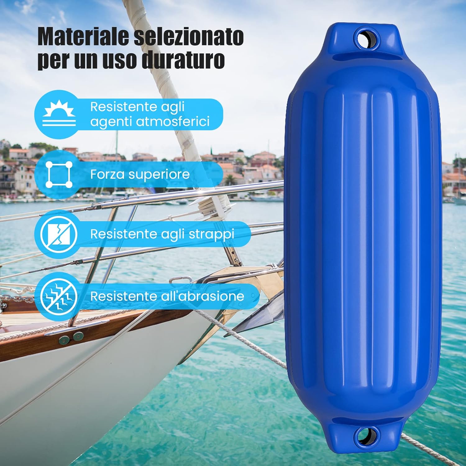 Set 4 Parabordi per Barca, Parabordi per Imbarcazioni, Gommonni, Boat Fender