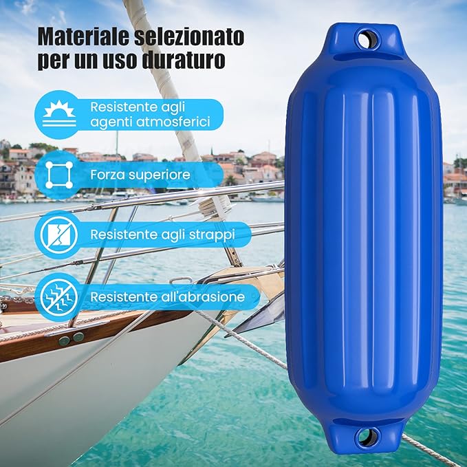 4 x Parabordi per Barca, Parabordi per Imbarcazioni, Gommonni, Boat Fender(Blu)