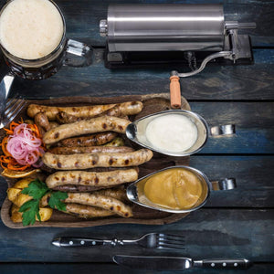 3kg Insaccatrice per Salsiccia Macchina per Salsicce Insaccatrice Manuale in Acciaio Inossidabile, Salsicce Siringa con 4 Tubi di Riempimento