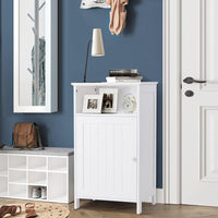 Mobile bagno, Armadietto Multiuso e Salvaspazio con Ante e Mensola Regolabile, Mobiletto in Legno per Soggiorno, Camera da letto e Ufficio, 40 x 30 x 70cm (Bianco)