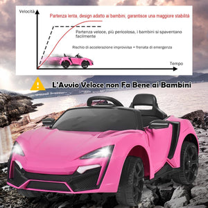 12V Macchina Elettrica per Bambini, Veicolo Elettrico per Bambini con Telecomando e Molla Ammortizzante, Funzione Avvio Dolce, Velocità 3-5 km/h