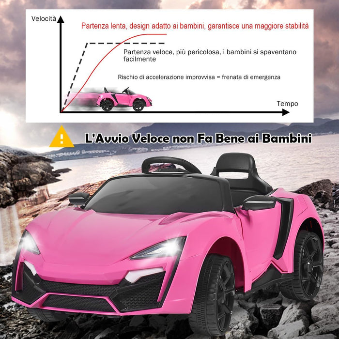 12V Macchina Elettrica per Bambini, Veicolo Elettrico per Bambini con Telecomando e Molla Ammortizzante, Funzione Avvio Dolce, Velocità 3-5 km/h