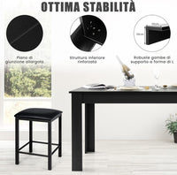 Tavolo da Pranzo 160 x 80 x 76 cm, Tavolo da Cucina Rettangolare con Piano Grande e Gambe Robuste, Tavolo per Massimo 8 Persone (Nero)