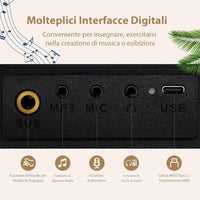 Pianoforte Digitale con 88 Tasti, Tastiera Elettronica con Borsa, Pedale di Risonanza, Caricabatterie, Cavo USB, Connessione Bluetooth, Ideale per Bambini e Adulti