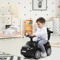 3 in 1 Macchina Cavalcabile a Spinta per Bambini, con Clacson Musica Luce Portaoggetti Sotto Sedile, Auto a Spinta per Bambini di 1-3 Anni (Nero)