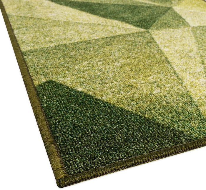 Tappeto Cucina Tessitura Piatta Effetto 3D Antiscivolo Corridoio Bagno Verde 50x80 cm