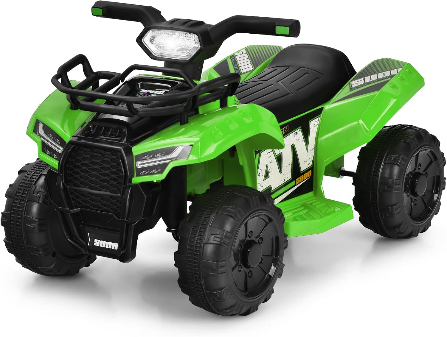 Quad Elettrico per Bambini, Auto Elettrica Cavalcabile con luce LED Musica e Box Anteriore, Mini Quad Regalo per Bambini 18-36 Mesi (Verde)