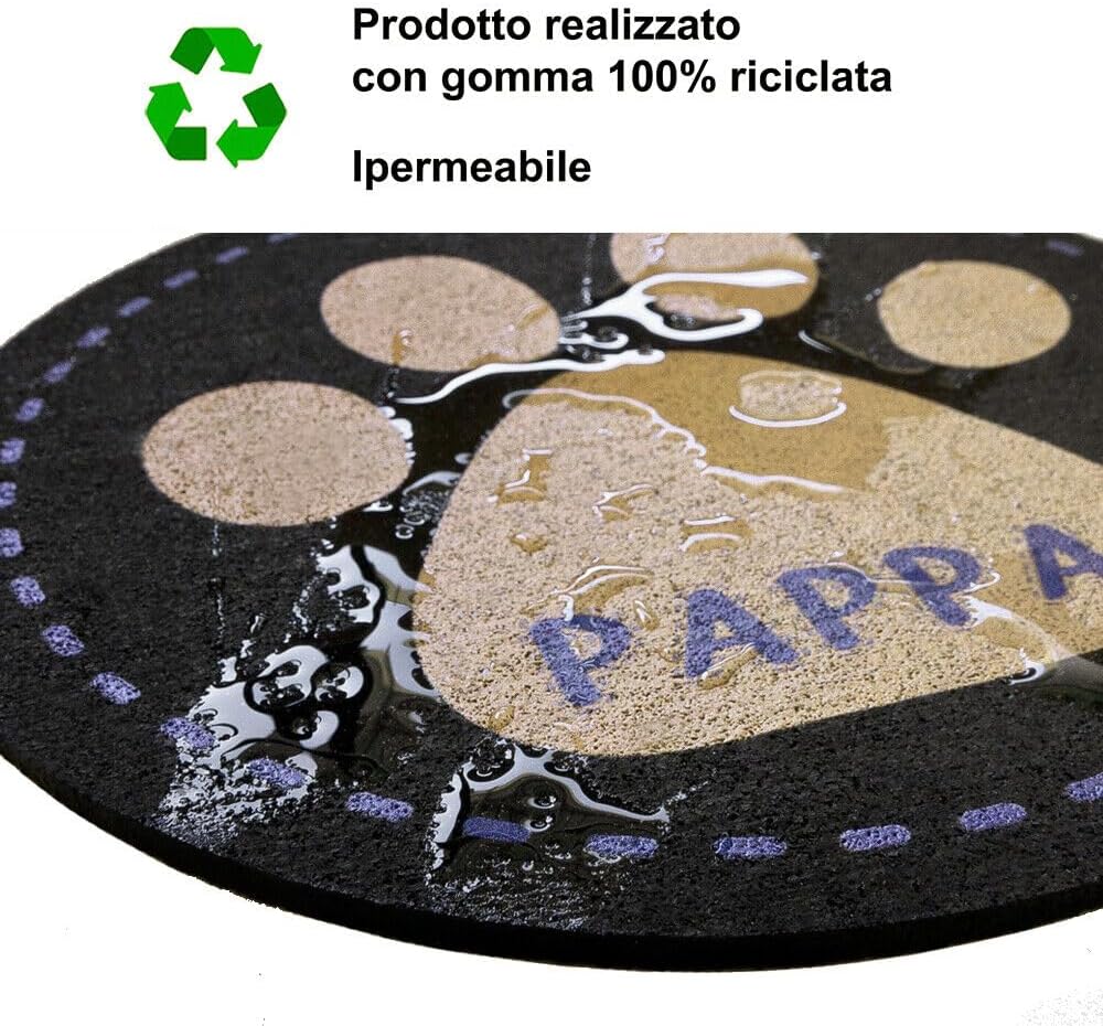 Coppia Tappetini SottoCiotola Gomma Sostenibile Antiscivolo Cane Gatto Tondi